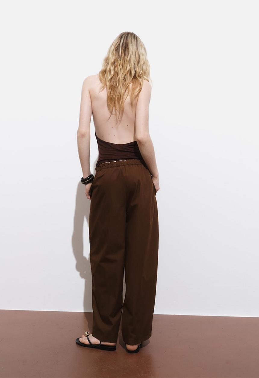 MANGO - Trousers Lupe - Brown