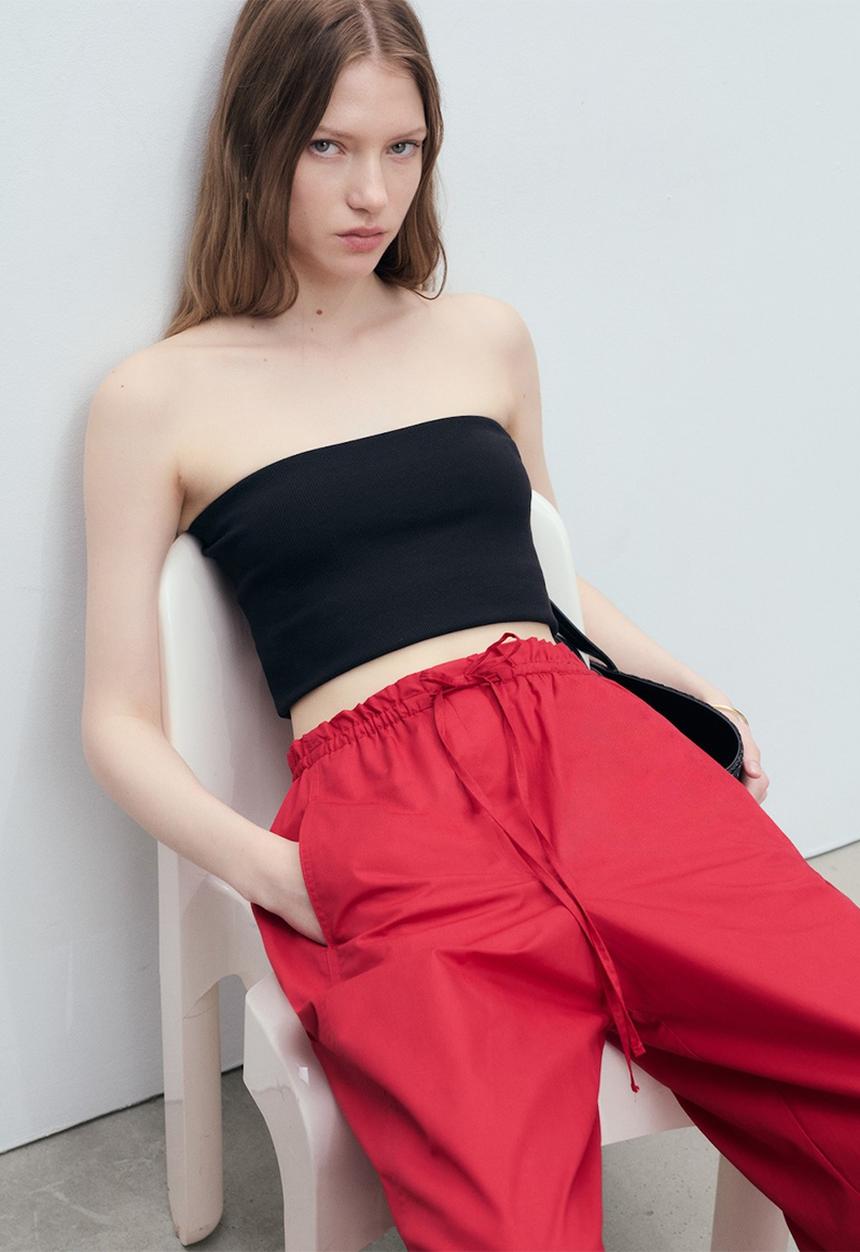 MANGO - Trousers Lupe - Red