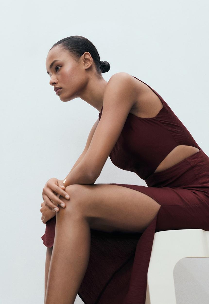 MANGO - Dress Olimpio - Dark Red