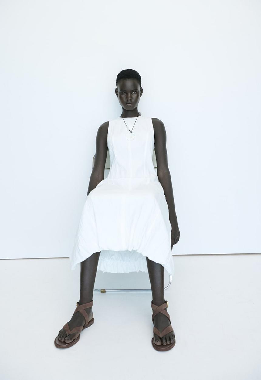 MANGO - Dress Pumpkin - White