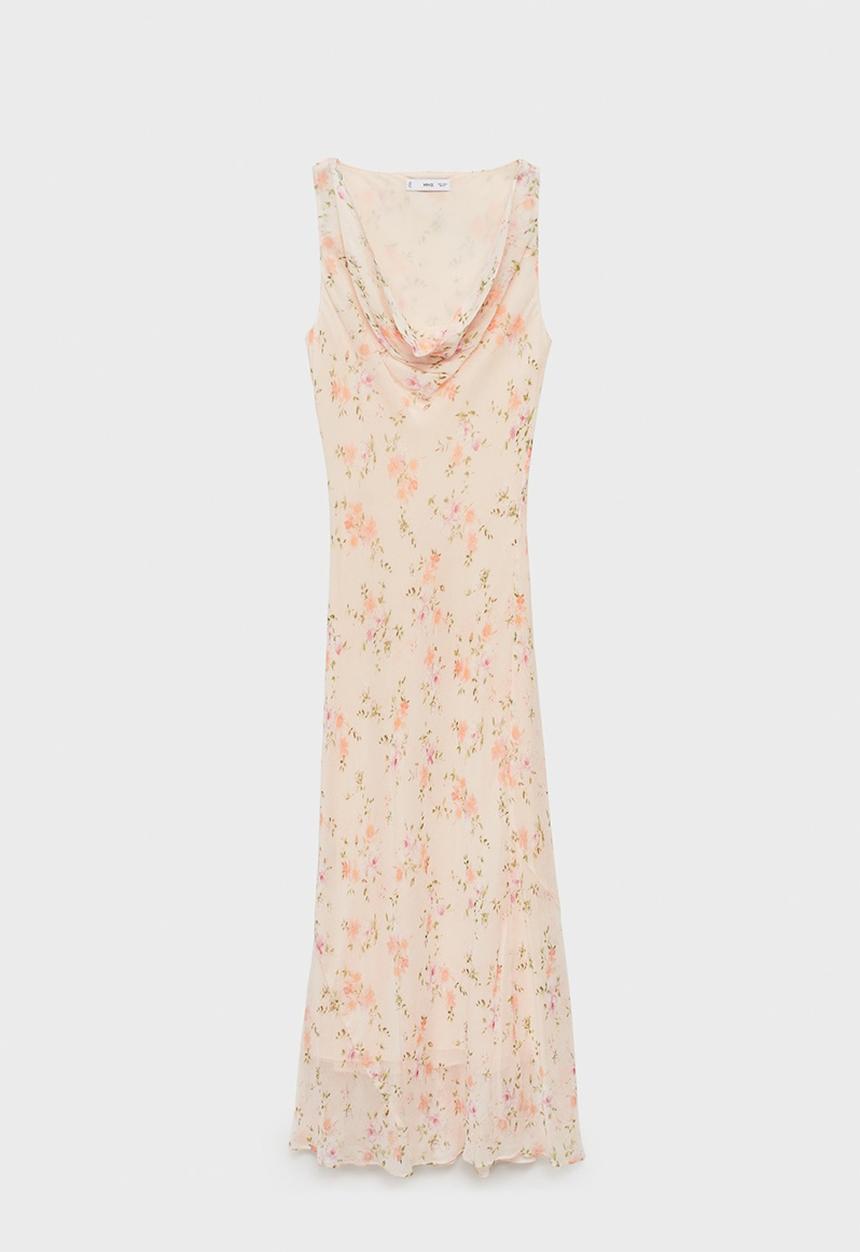 MANGO - Dress Betty - Light Pastel Orange