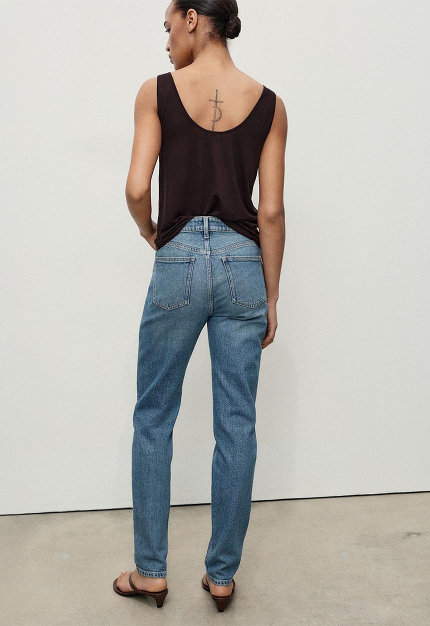 MANGO - Jeans Newmom - Open Blue