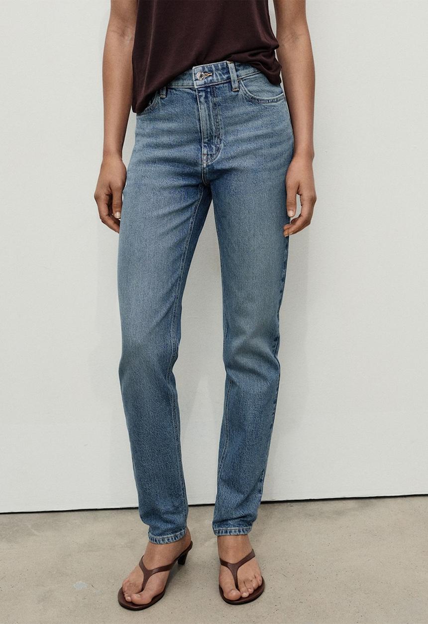 MANGO - Jeans Newmom - Open Blue