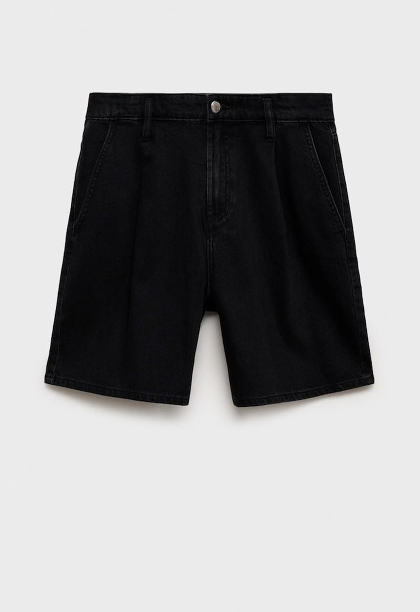 MANGO - Bermudas Marina - black denim
