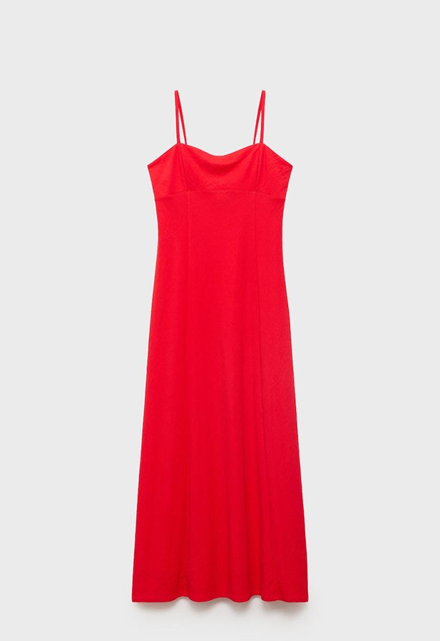 MANGO - Dress Peach - Red
