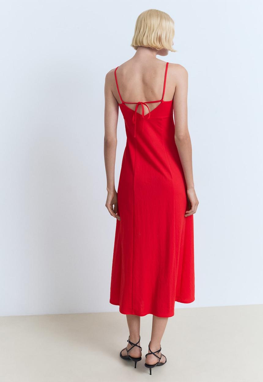 MANGO - Dress Peach - Red