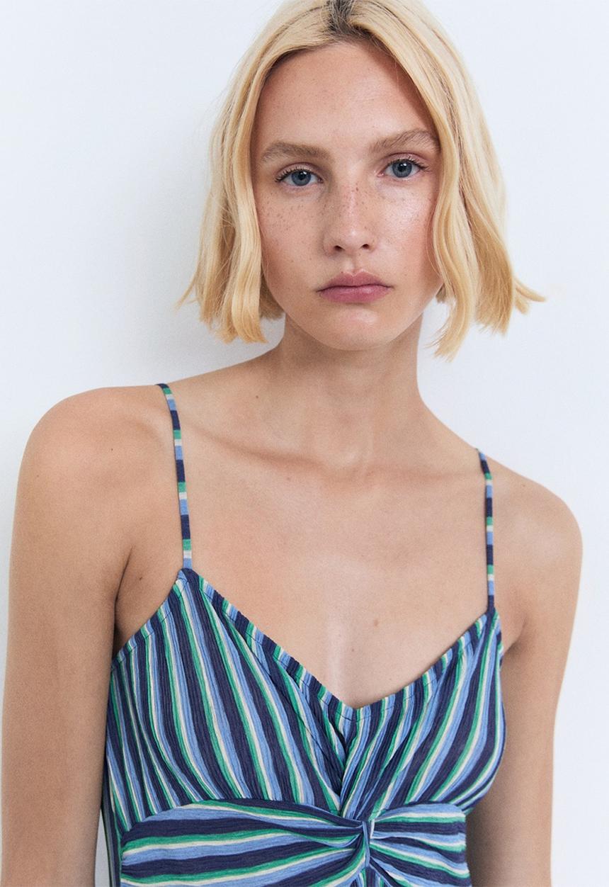 MANGO - Dress Pom - Medium Blue