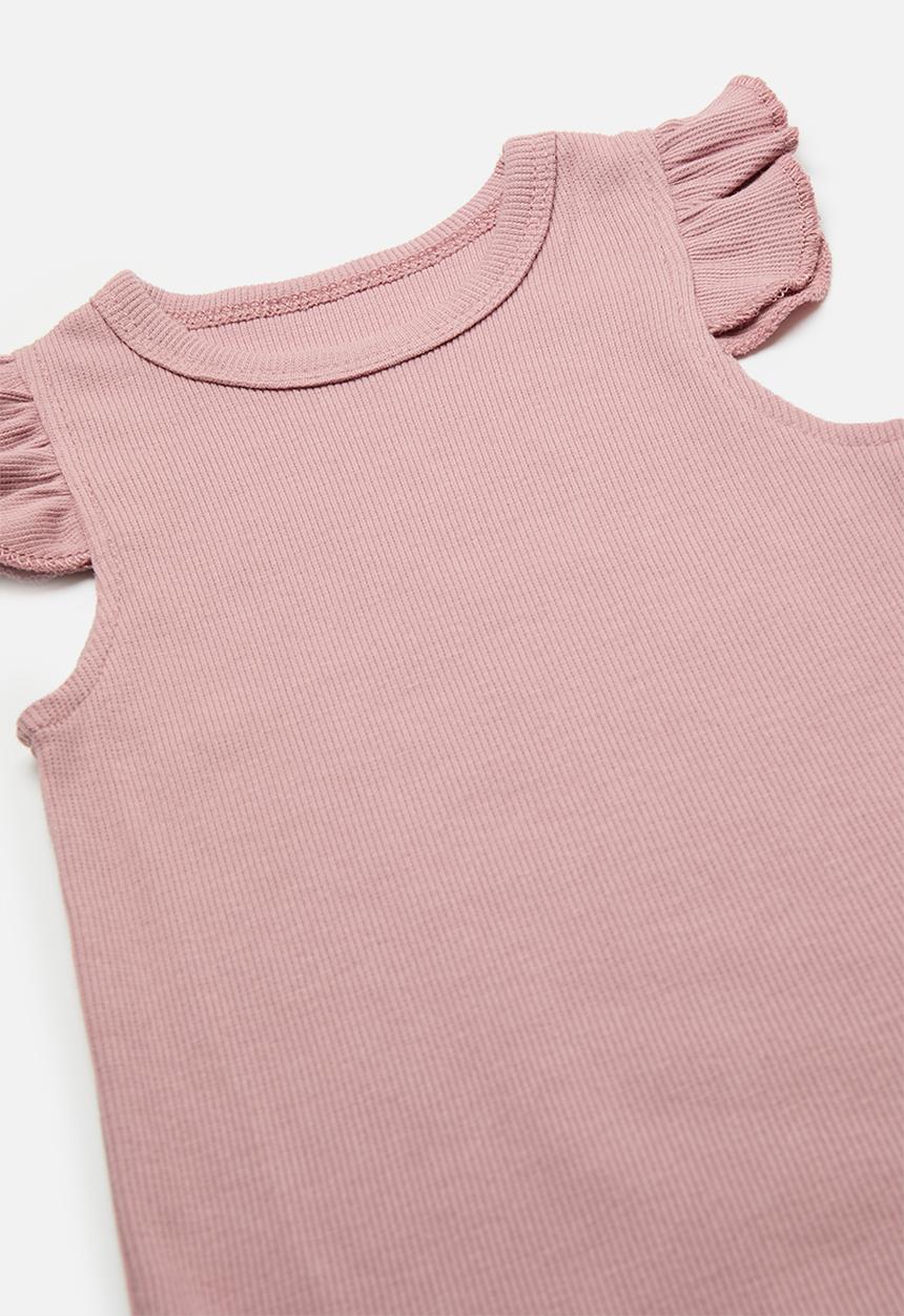 Pop Candy - Frilled sleeve bodyvest - pink