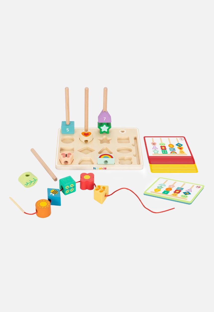 Greenbean Learning - hi Pando - Wooden Sequencing Bead Game - 30pcs