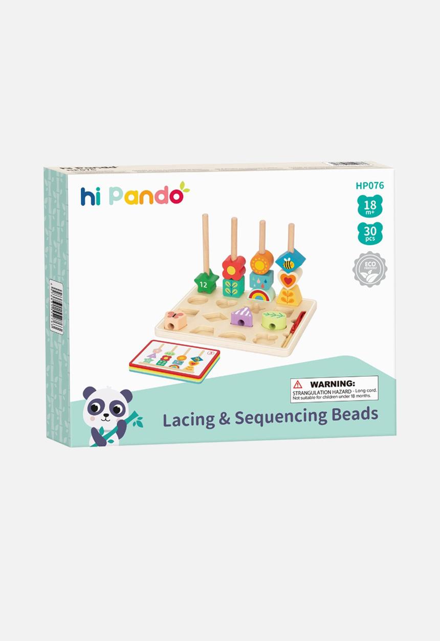 Greenbean Learning - hi Pando - Wooden Sequencing Bead Game - 30pcs