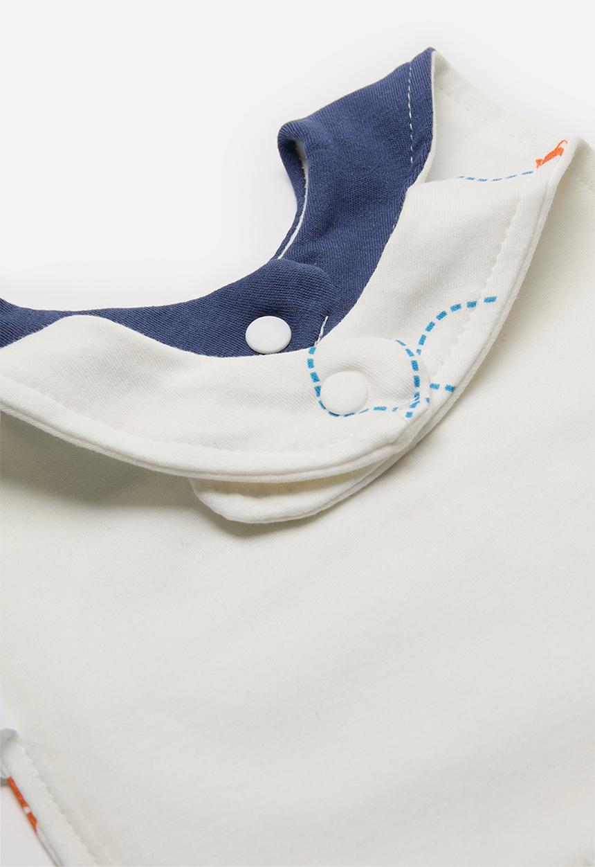 Pop Candy - 2 Pack printed bib set - blue & white