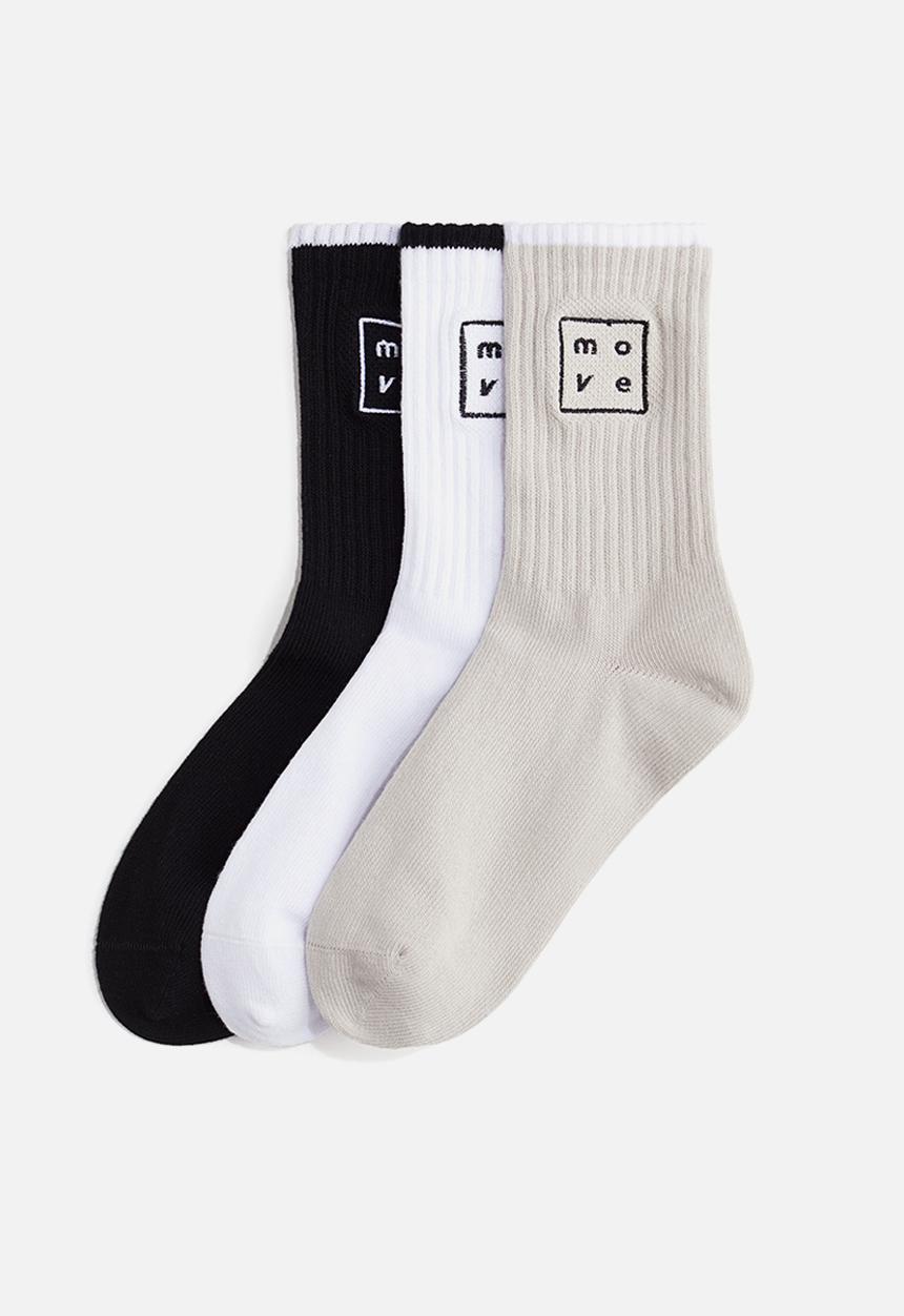 H&M - 3-Pack sports socks with drymove™ - black & white
