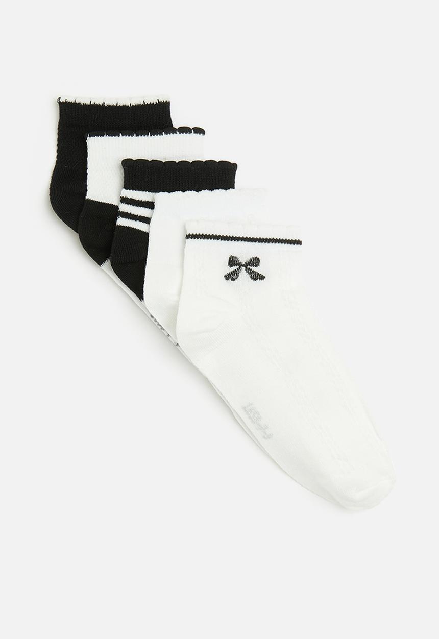 Pop Candy - 5 Pack sock set-black & white
