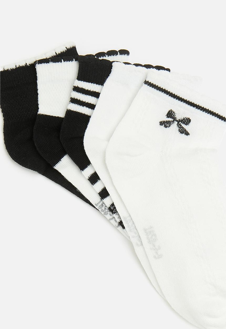 Pop Candy - 5 Pack sock set-black & white