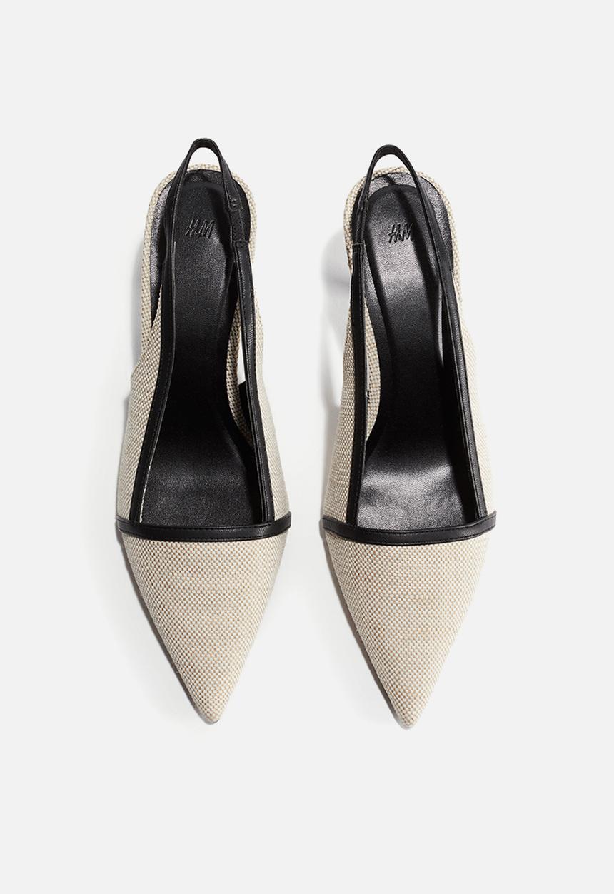 H&M - Pointed slingbacks - beige & black 