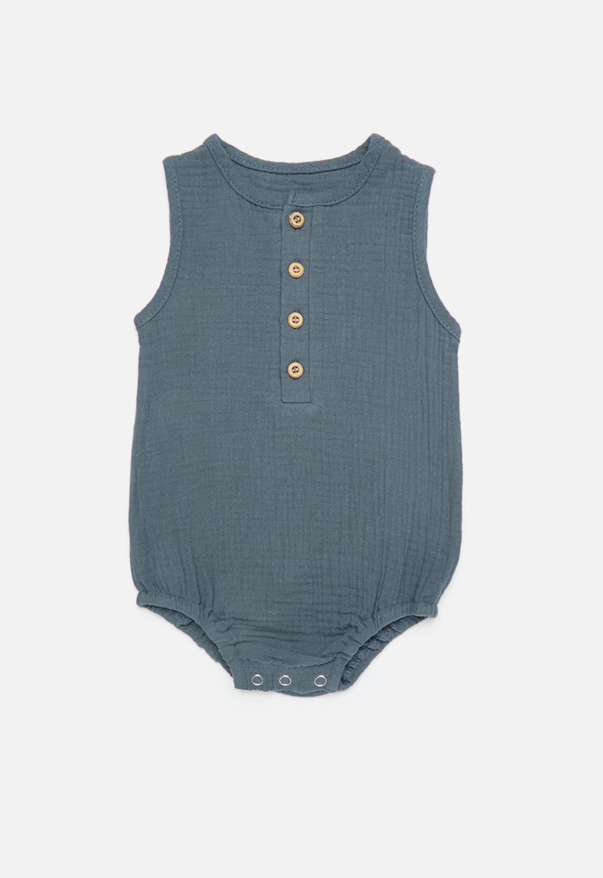 Pop Candy - Half button bodyvest - navy blue