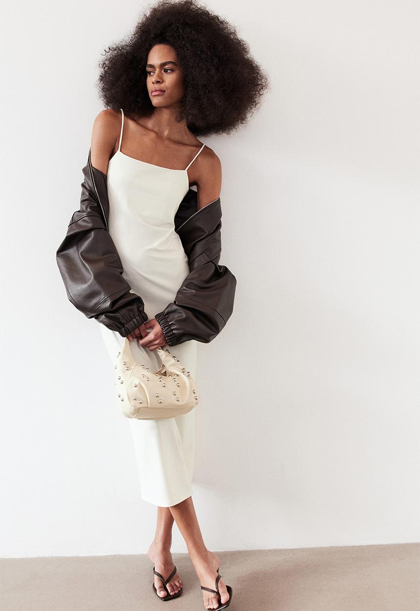 H&M - Strappy bodycon dress - cream 
