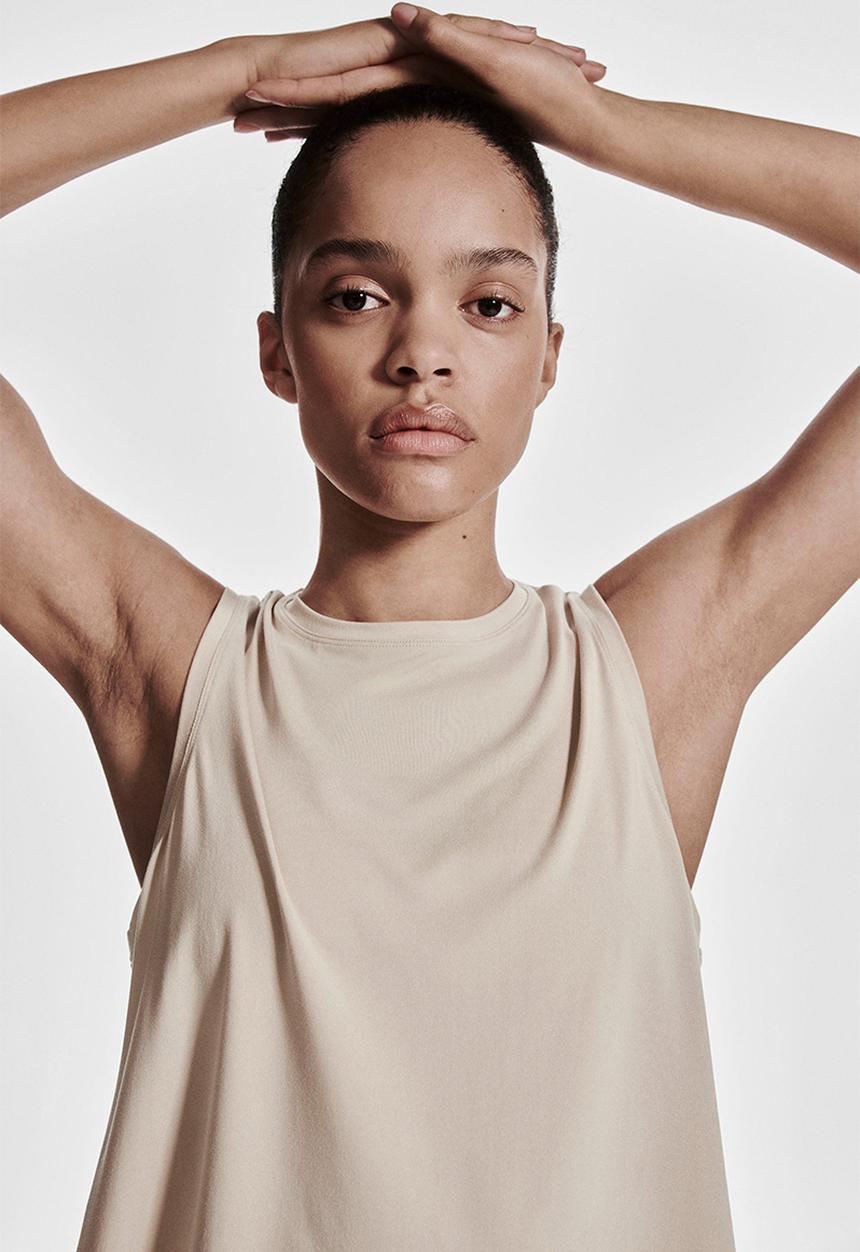 H&M - Boxy-style sports vest top with drymove™ - light beige