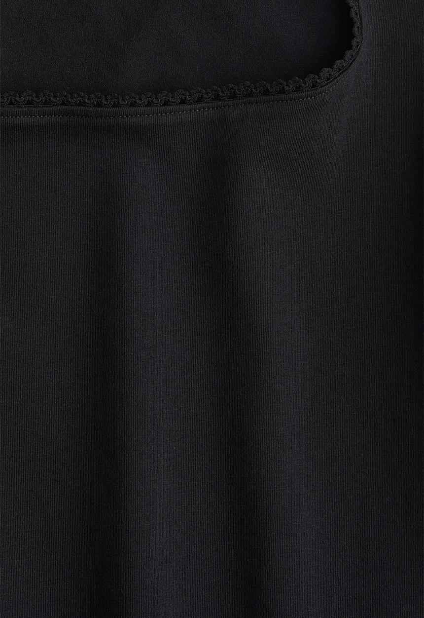 H&M - Picot-trimmed vest top - black