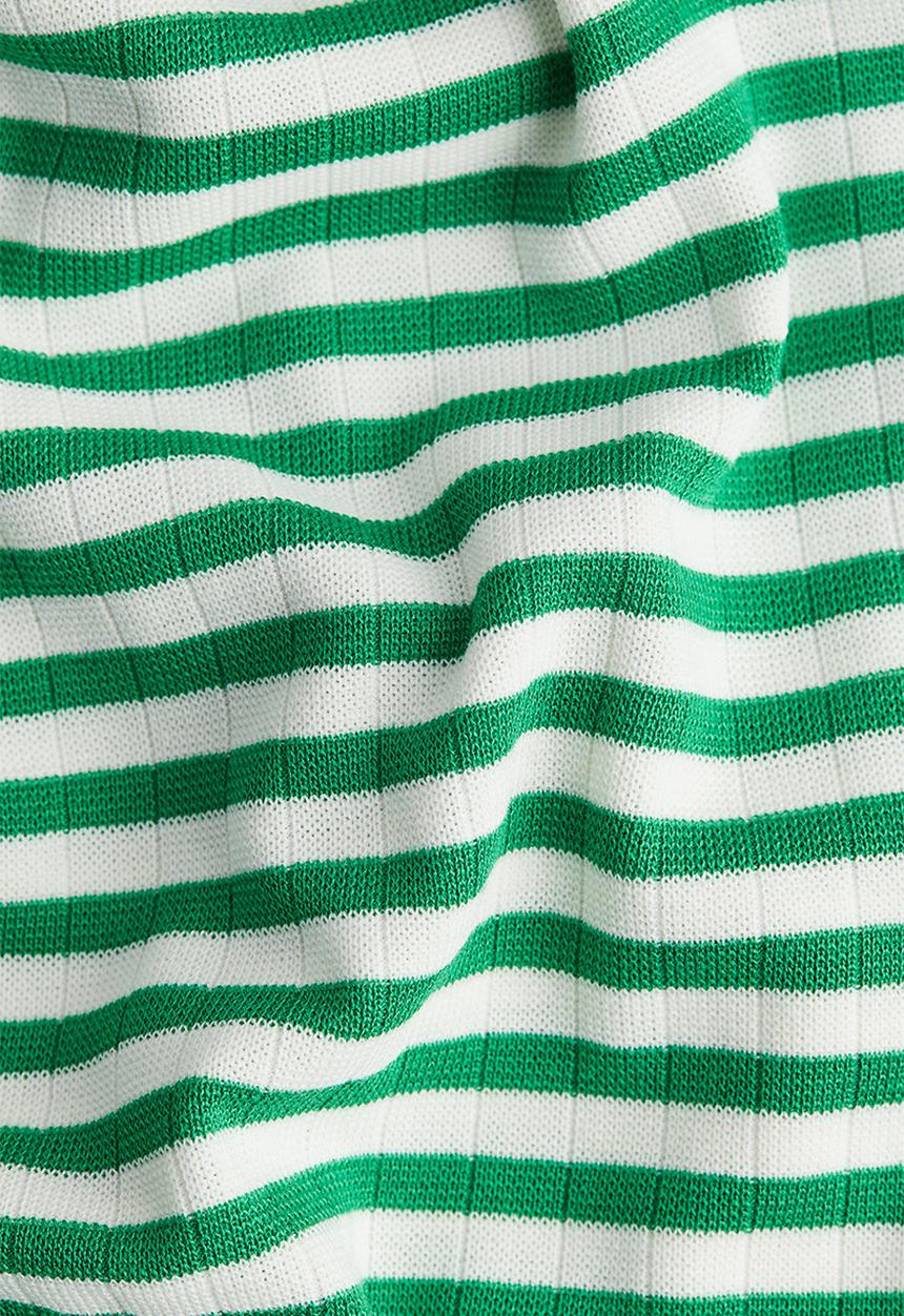 H&M - Wide drawstring trousers - green striped