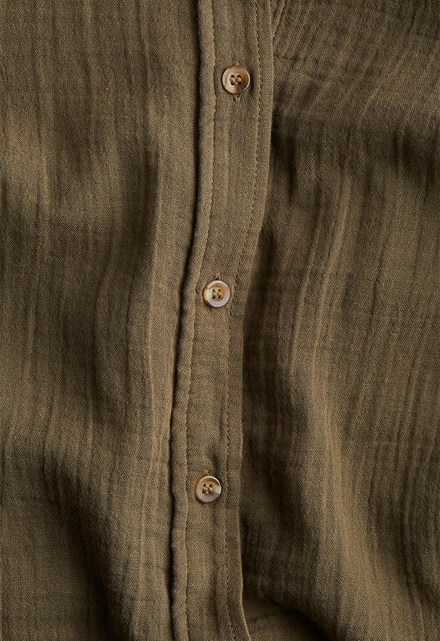 H&M - Mama before & after muslin shirt - dark khaki green