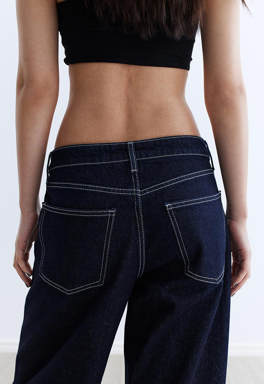 H&M - Barrel regular jeans - dark denim blue