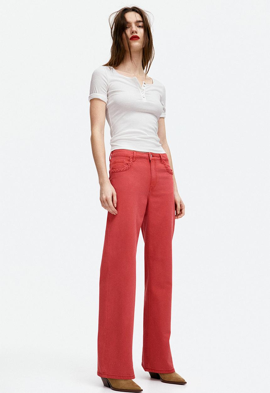 H&M - Wide high jeans - red