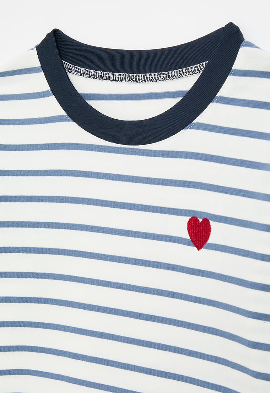 Pop Candy - Striped tee - white & blue