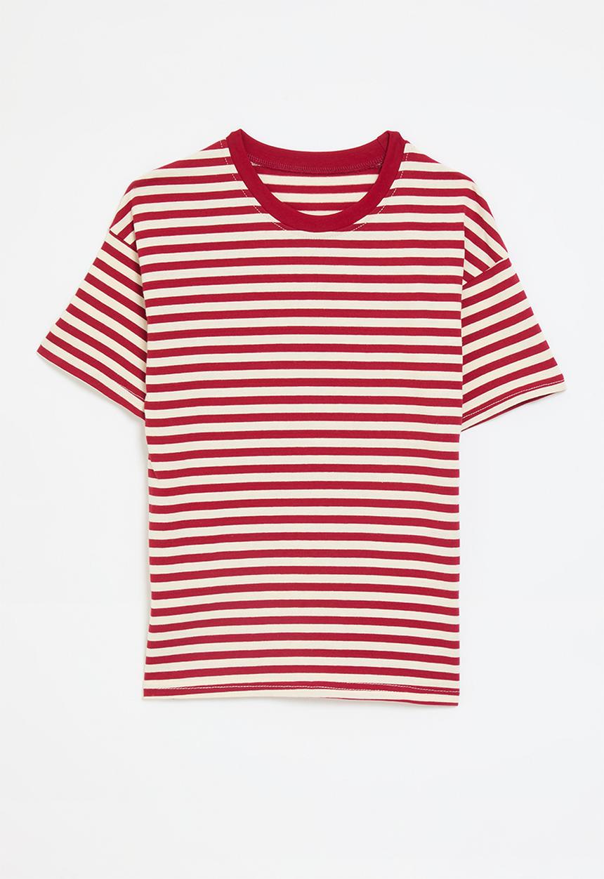 Pop Candy - Striped tee - red & white