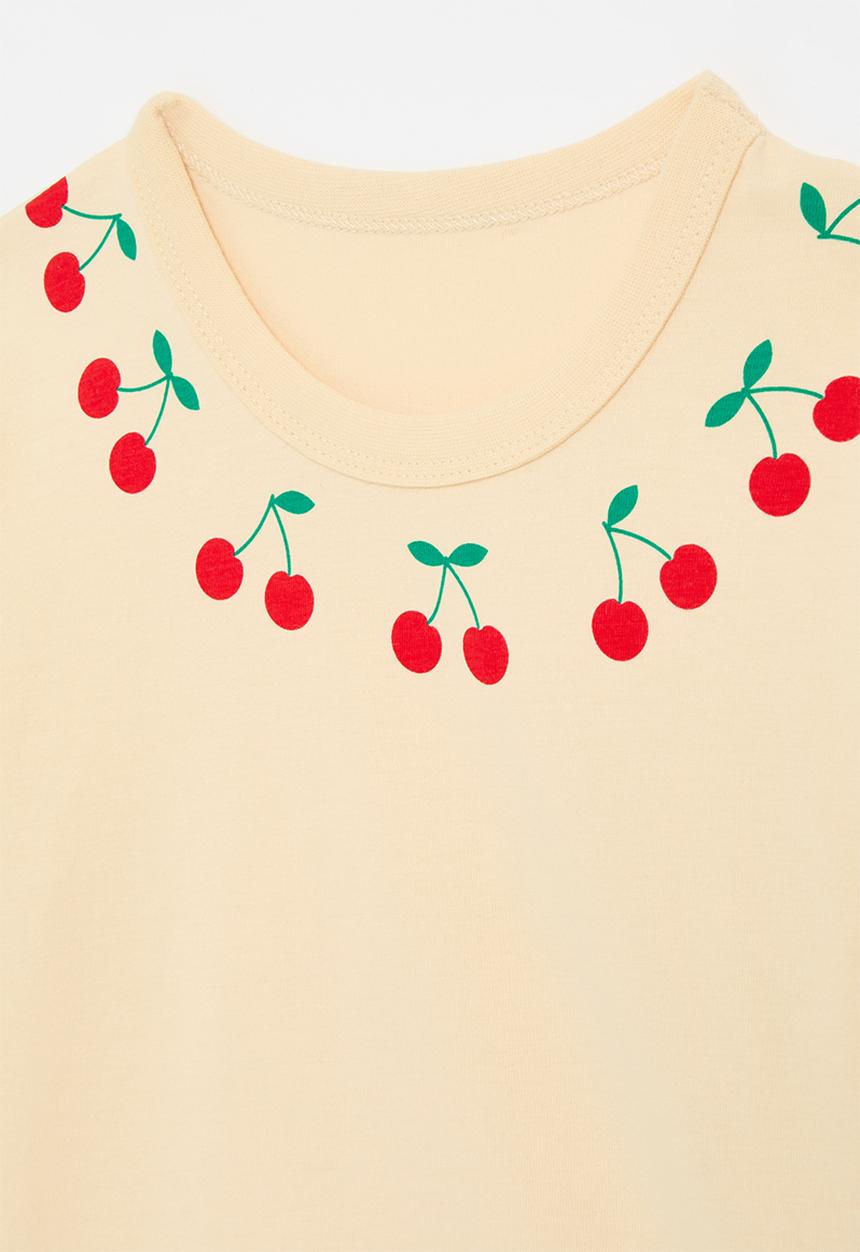 Pop Candy - Cherry print tee - ecru