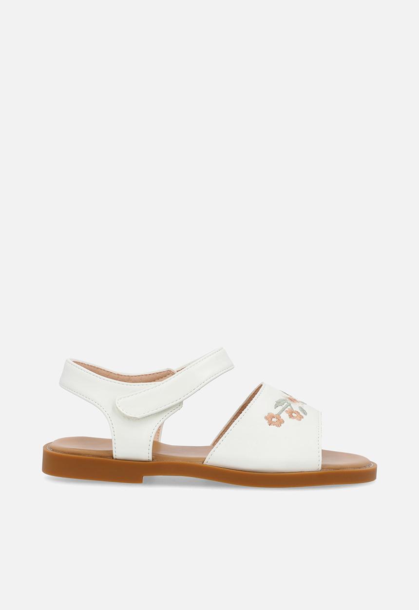 Pop Candy - Floral applique sandals - white