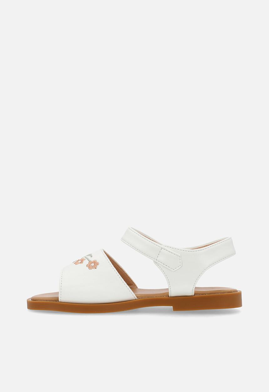 Pop Candy - Floral applique sandals - white