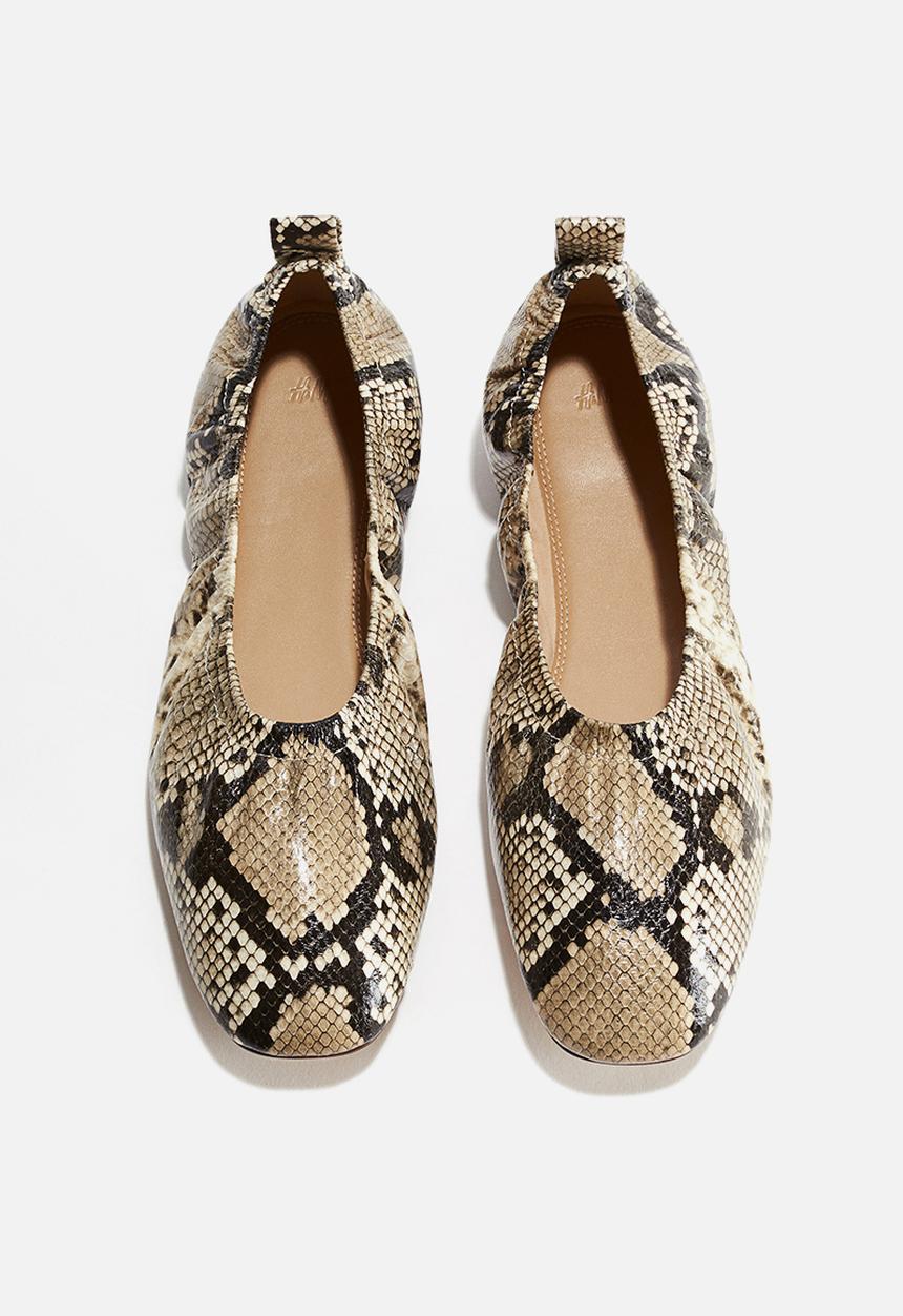 H&M - Ballet pumps - beige/snakeskin-patterned