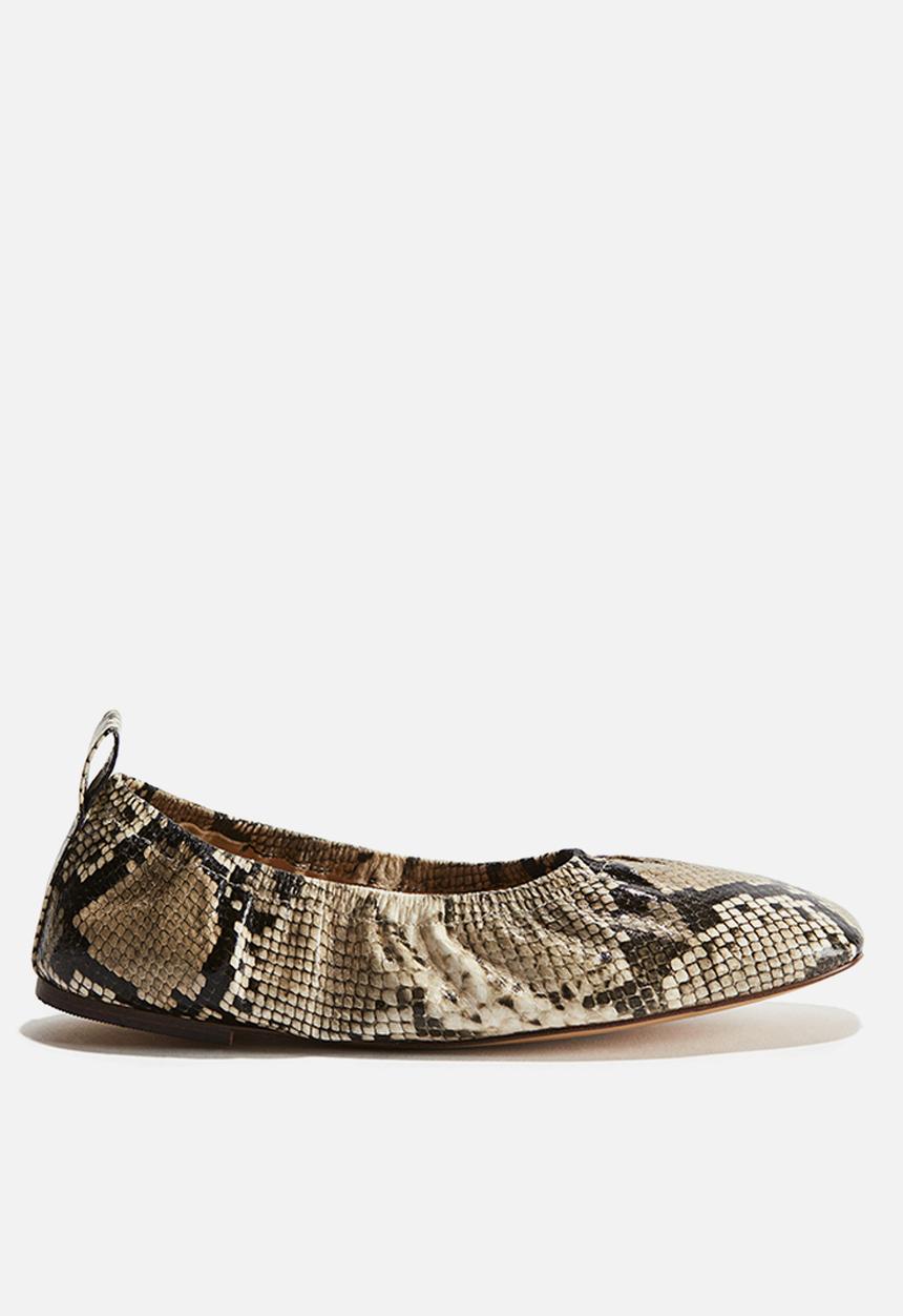 H&M - Ballet pumps - beige/snakeskin-patterned