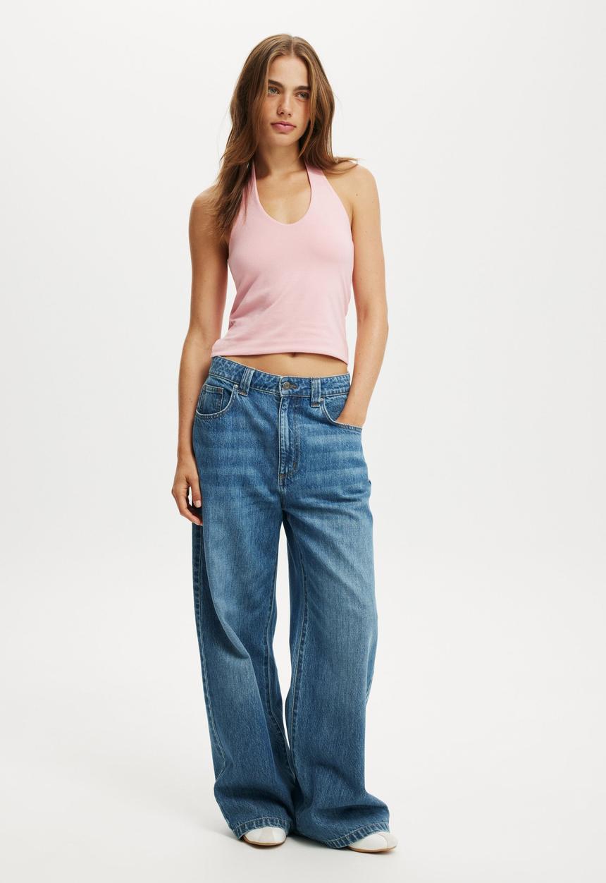 Cotton On - All day v neck halter - bubblegum fizz
