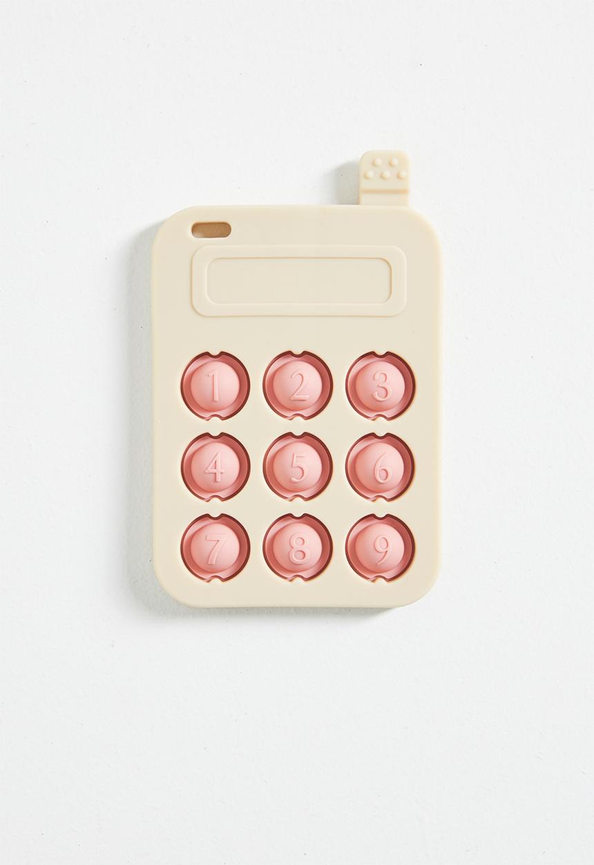 Pop Candy - Silicone toy phone - ecru/pink