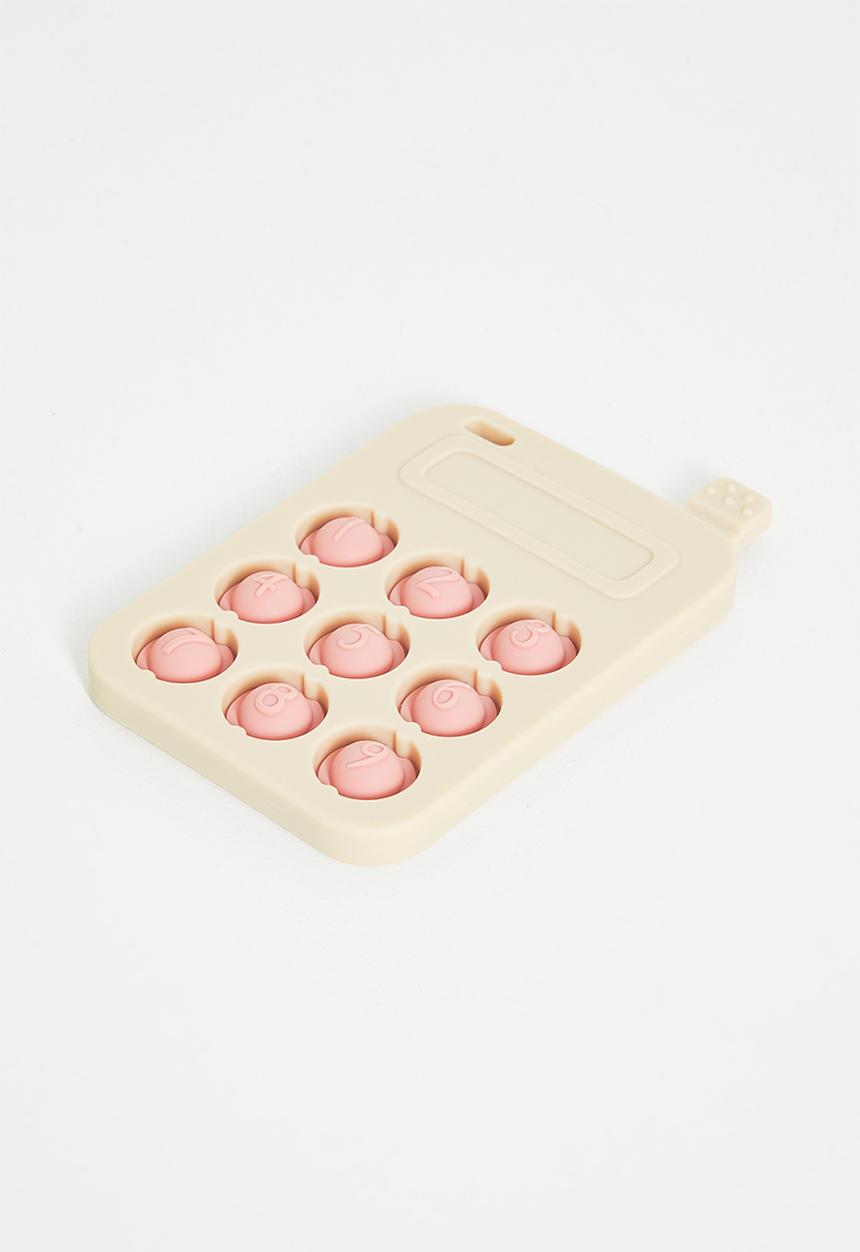 Pop Candy - Silicone toy phone - ecru/pink