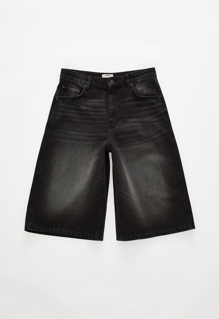 Cotton On - 91 Baggy Denim Jort/Y2K - Washed Black