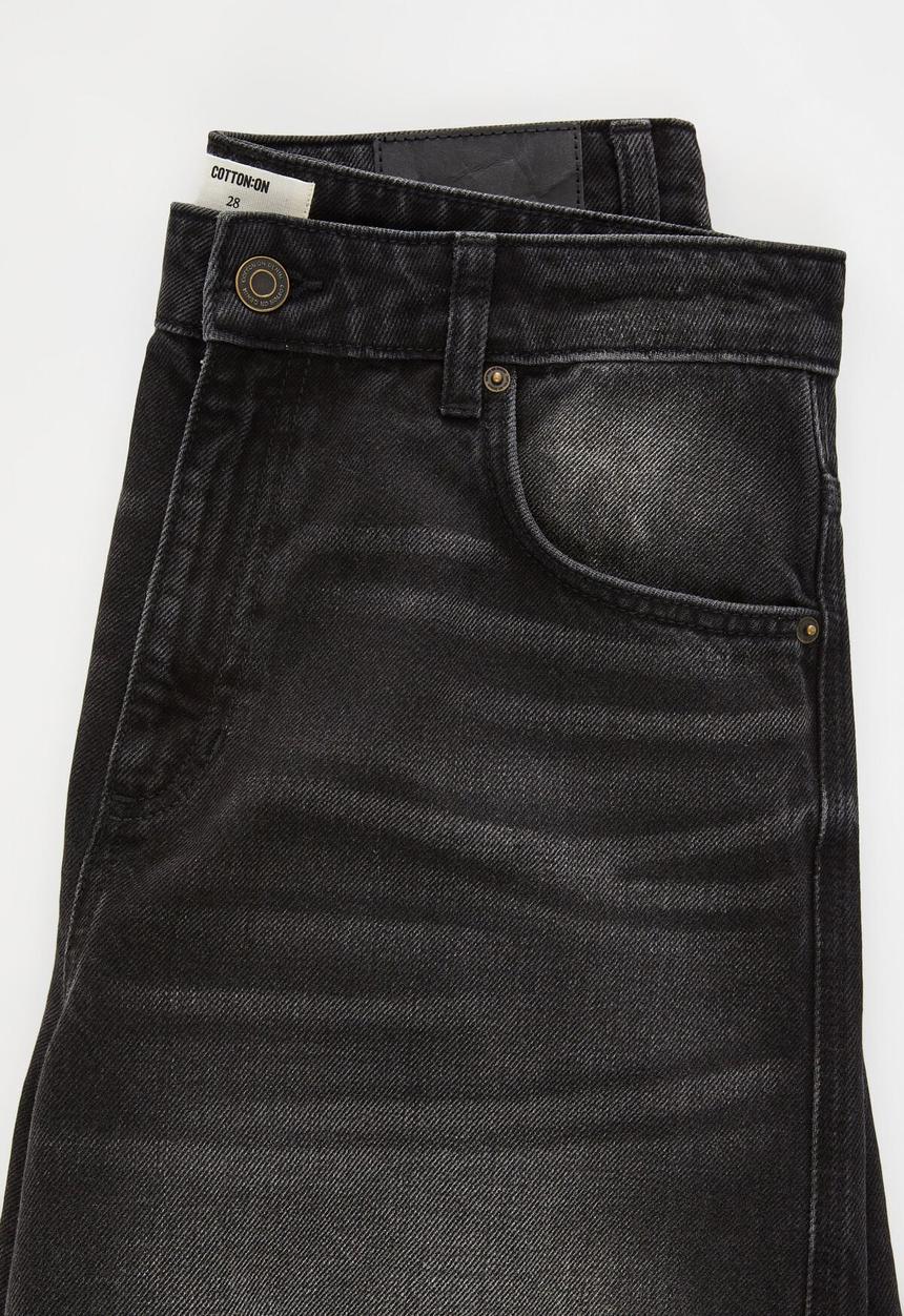 Cotton On - 91 Baggy Denim Jort/Y2K - Washed Black