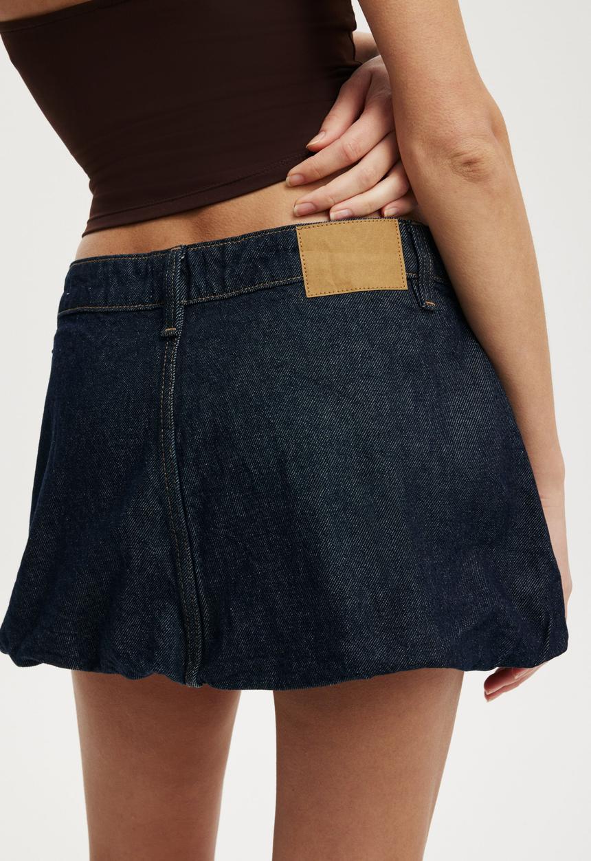 Cotton On - Bubble Denim Skirt - Shutter Blue
