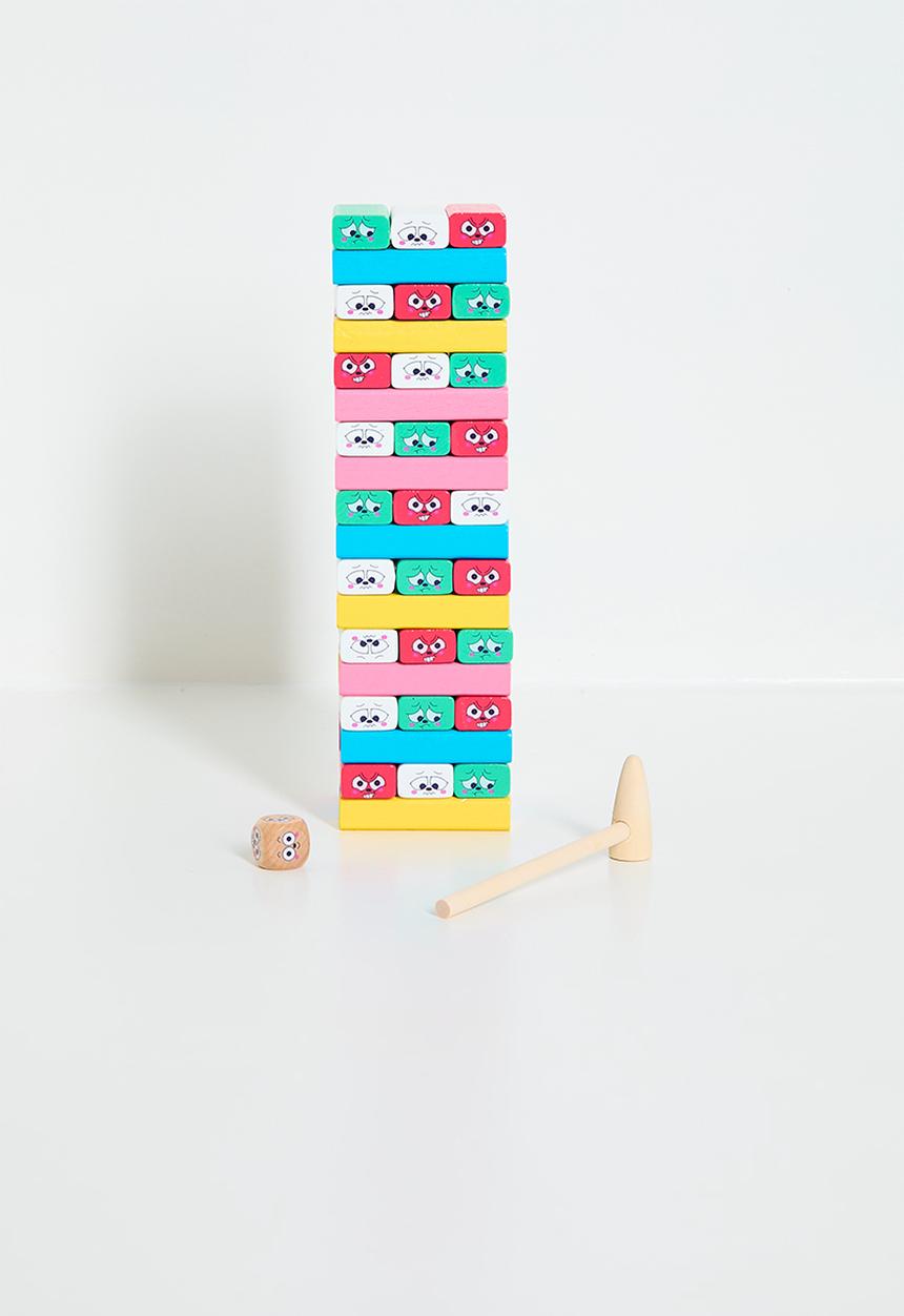 Pop Candy - Wooden balance tower with characters - multi