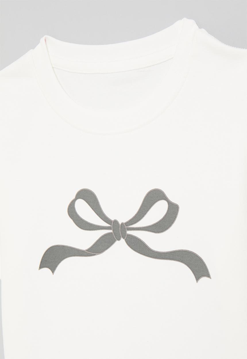 Pop Candy - Bow print tee-white