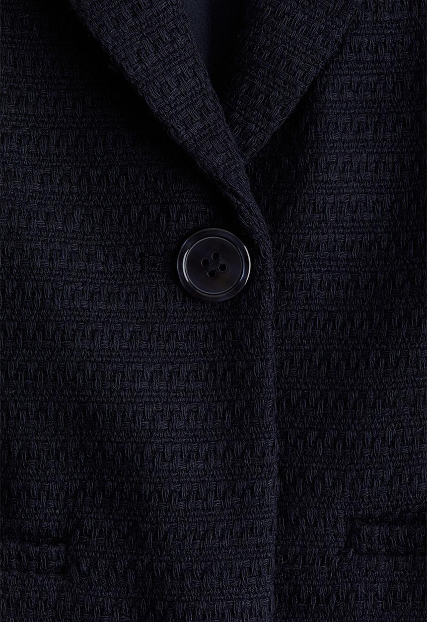 H&M - Textured-weave blazer - navy blue
