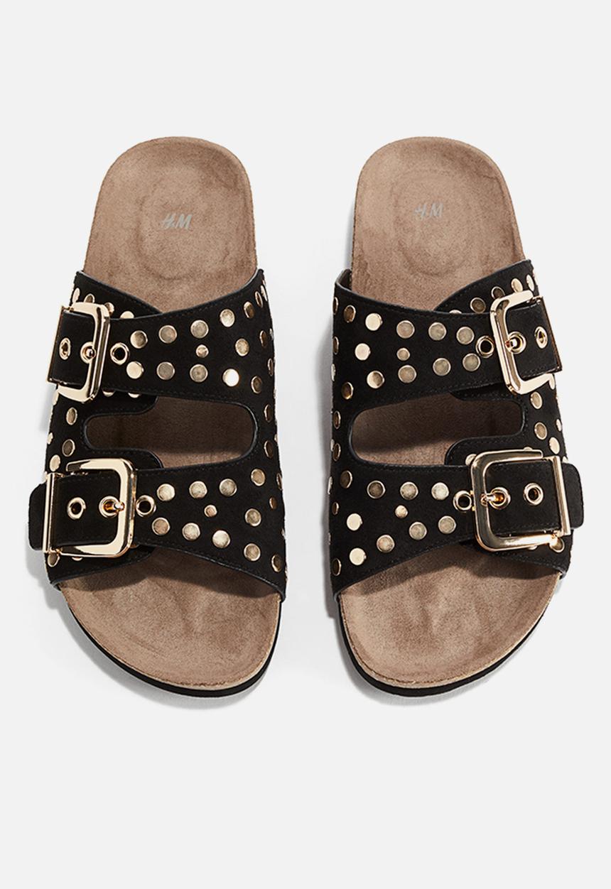 H&M - Studded sandals - black/gold-coloured