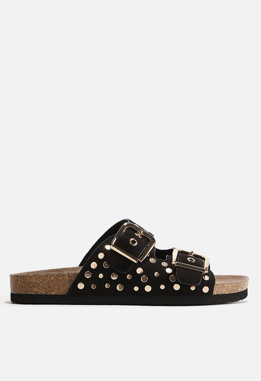 H&M - Studded sandals - black/gold-coloured