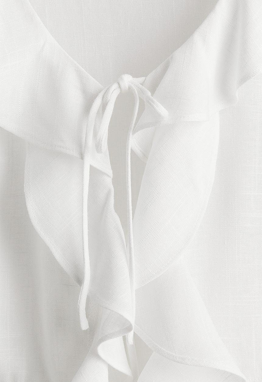 H&M - Flounced blouse - white
