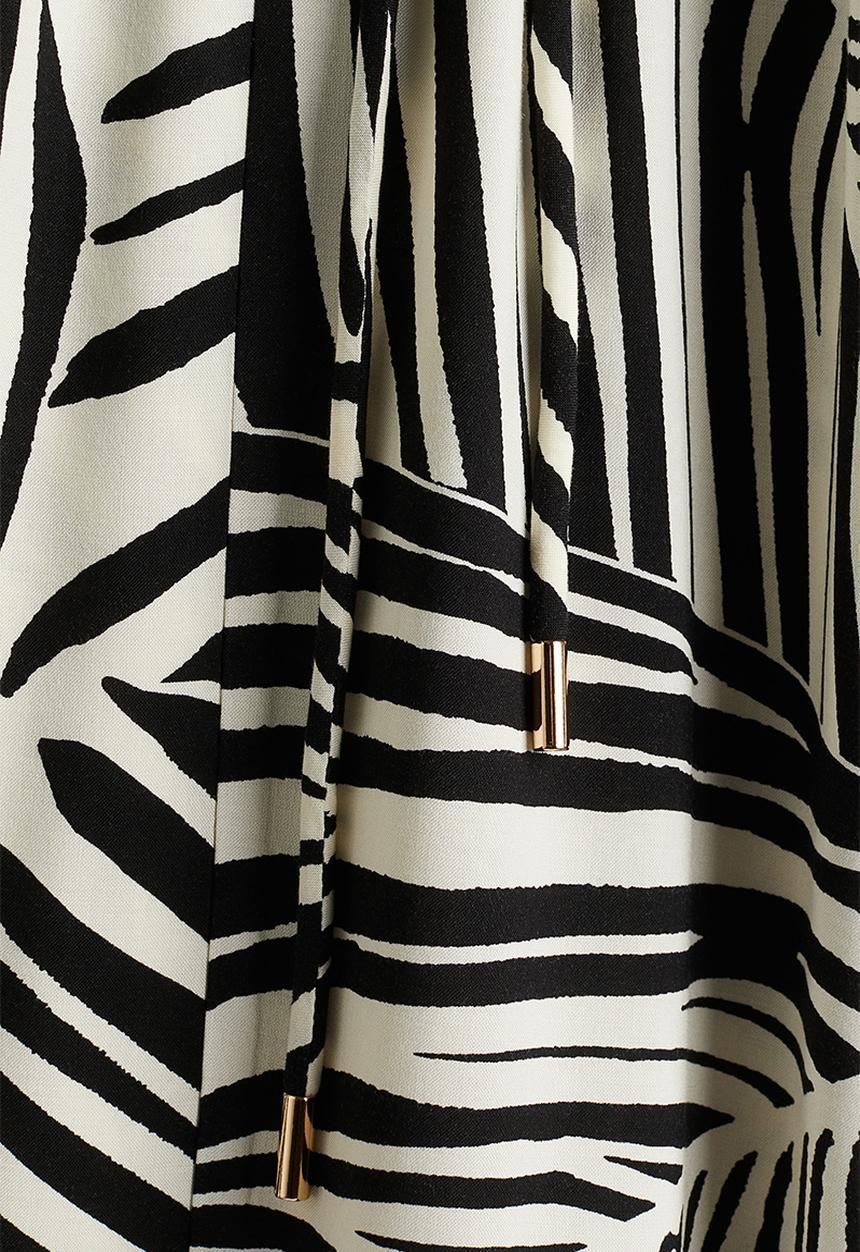 H&M - Long puff-sleeved dress - black zebra print