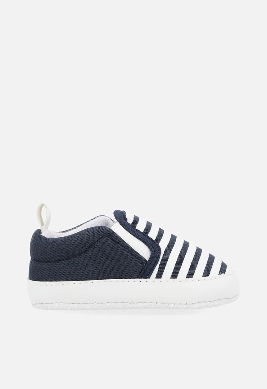 Pop Candy - Striped slip on sneakers - blue & white