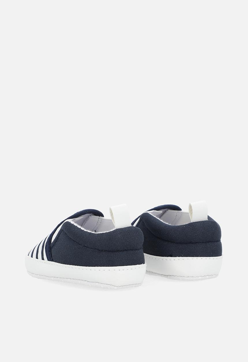 Pop Candy - Striped slip on sneakers - blue & white