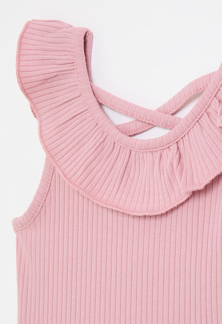 Pop Candy - Ruffle collar tee - pink